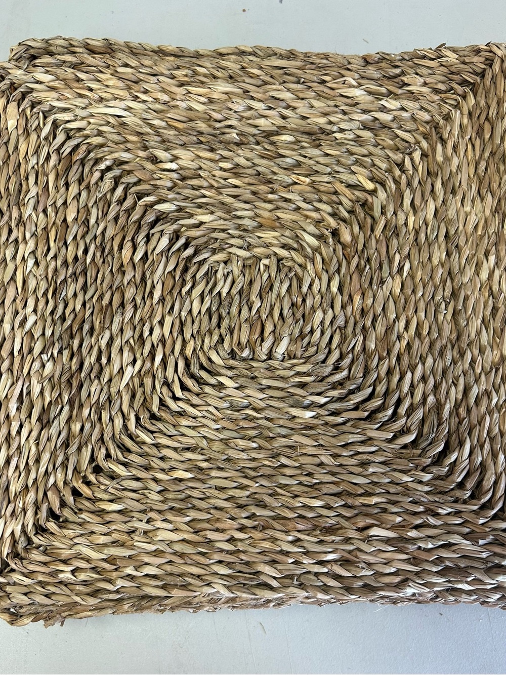 Set of 8 Woven Seagrass Raffia Square Placemats